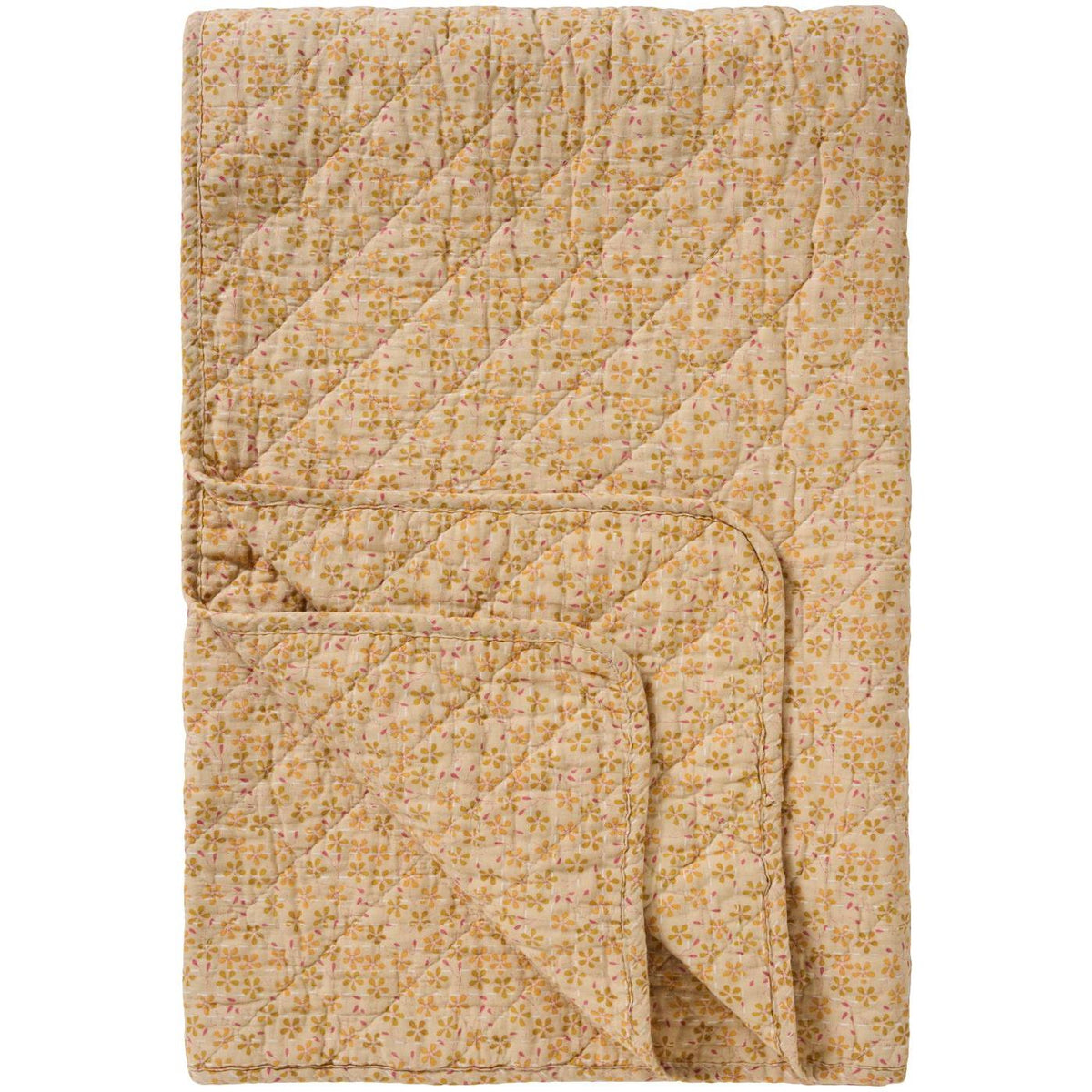Quilt "Blumen" - 180x130 cm (Beige/Bunt)