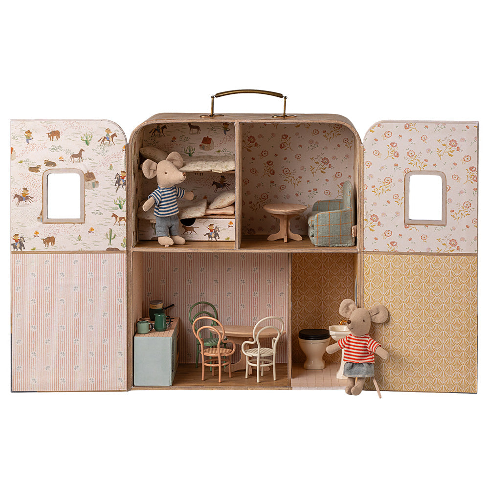 Puppenhaus "SuitCasa" - Kleine Schwester & Bruder Maus