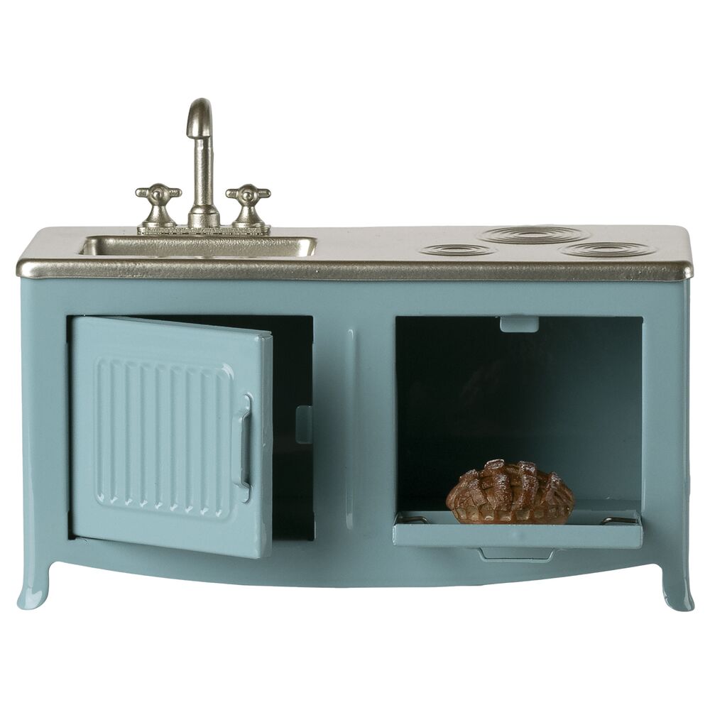 Miniatur Küche für Maus - 5,5x14x7,5 cm (Blau)