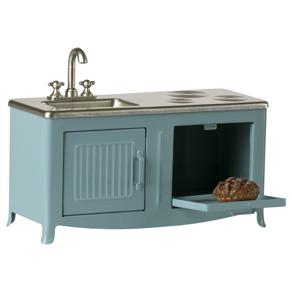 Miniatur Küche für Maus - 5,5x14x7,5 cm (Blau)