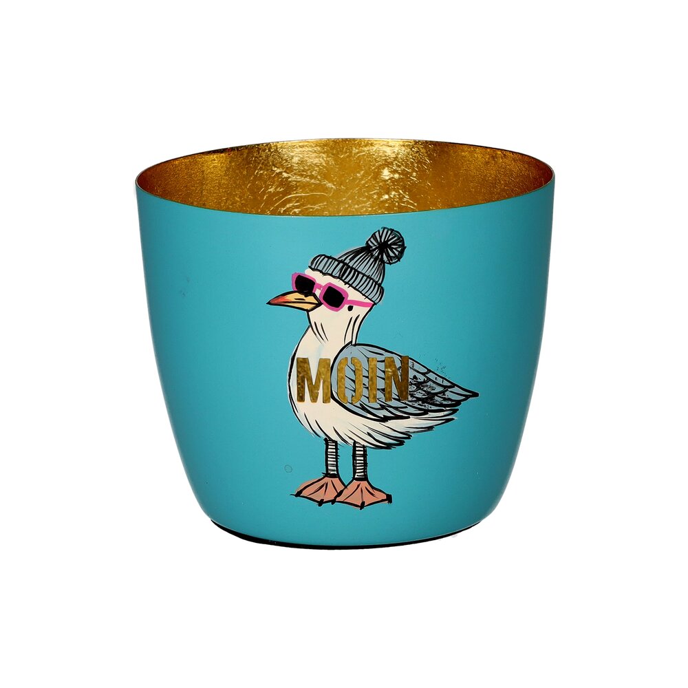 Windlicht "Madras - Moin" - 10x8,5 cm (Türkis/Gold)