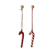 Metallornament "Zuckerstange" im 2er-Set - 7x2cm (Weiß)