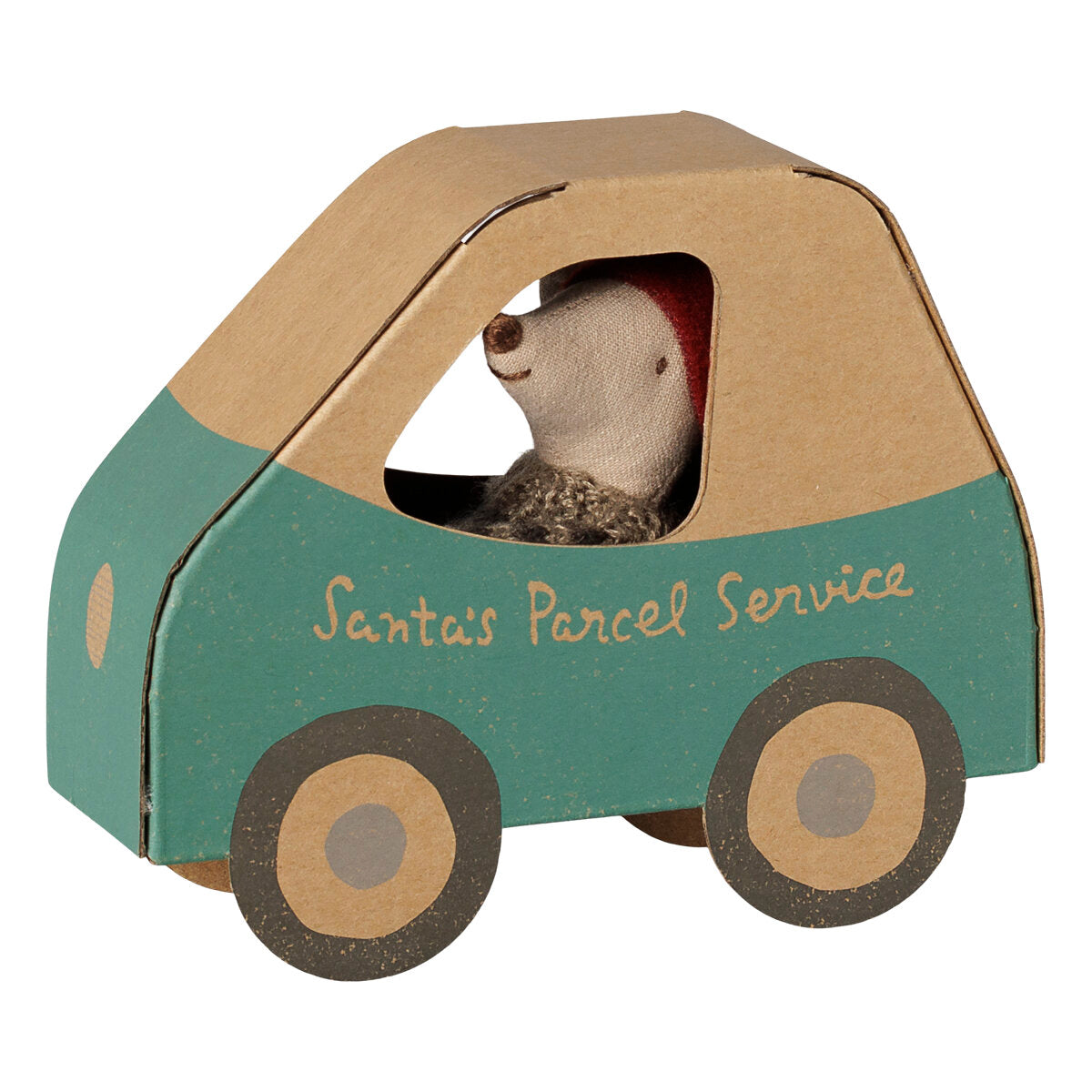 Weihnachtsmaus "Autokarton" - Kleiner Bruder (Bunt)