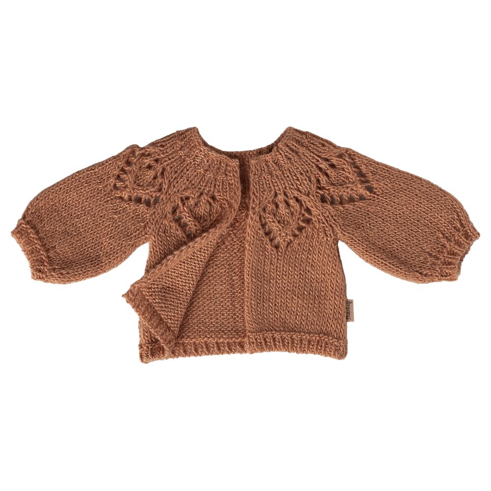 Gestrickte Strickjacke für Hase - Größe 3 (Vintage Rose)