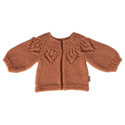 Gestrickte Strickjacke für Hase - Größe 3 (Vintage Rose)