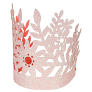 Partykronen "Pink Glitter" im 8er-Set - 8,9x10,2 cm (Rosa)