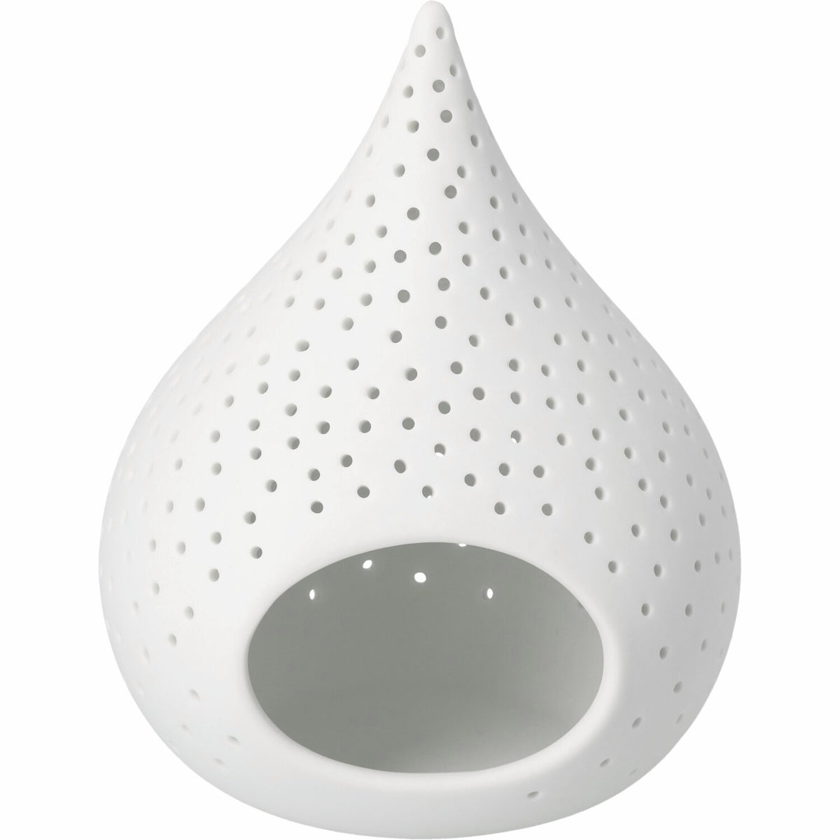 Teelichthalter "Wassertropfen" - 12,1x11,1x15,2 cm (Weiß)