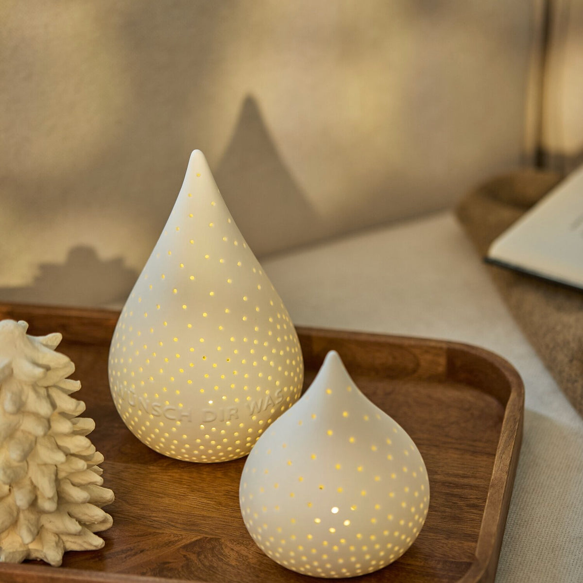 LED Lichtropfen "Wünsch dir was" - 11,6x19 cm