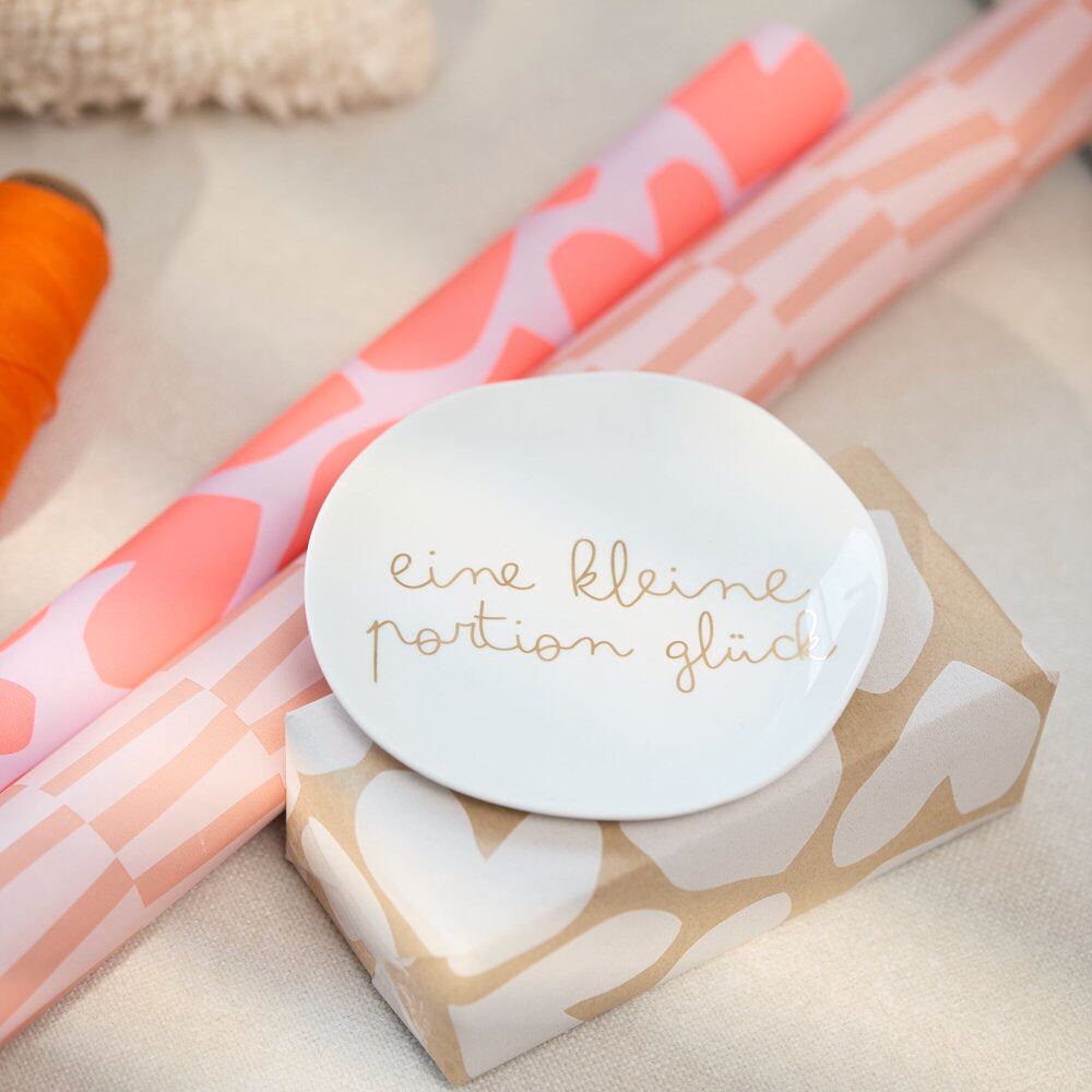 Kleiner Teller "Portion Glück" - 14 cm (Weiß)