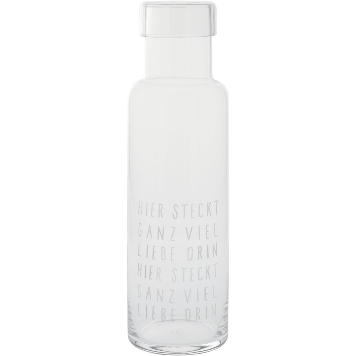 Karaffe "Hier steckt ganz viel Liebe drin" - 8,5x28,6 cm (Transparent)