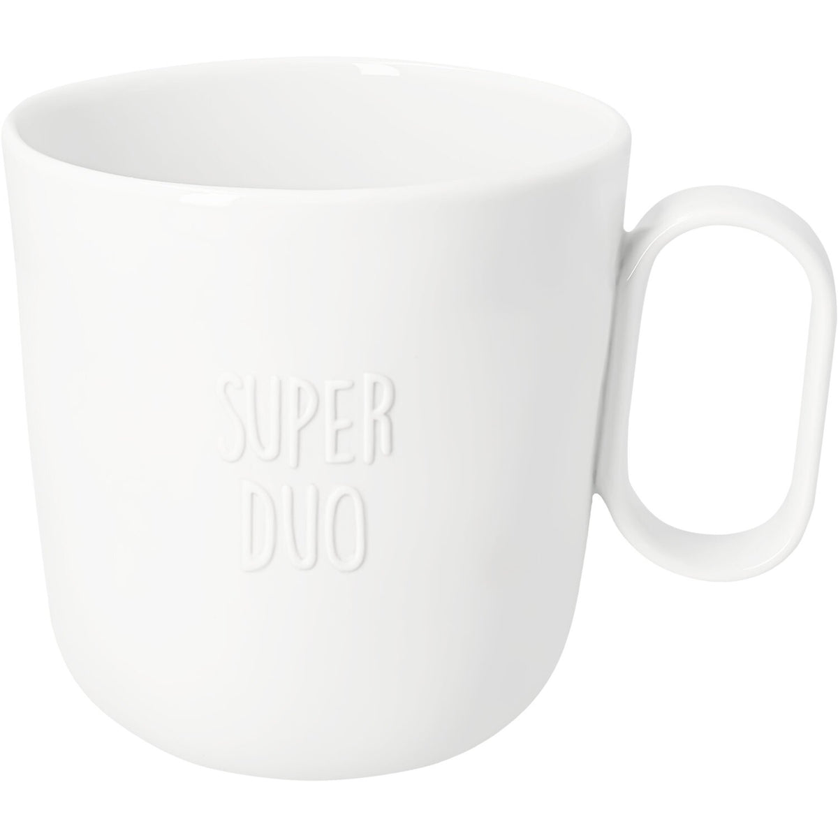 Tasse "Super Duo - Katze" - 12,7x9,4x10 cm (Weiß)