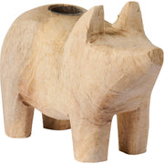 Kerzenhalter "UNIKA - Schwein" - 10x4x7 cm (Natur)