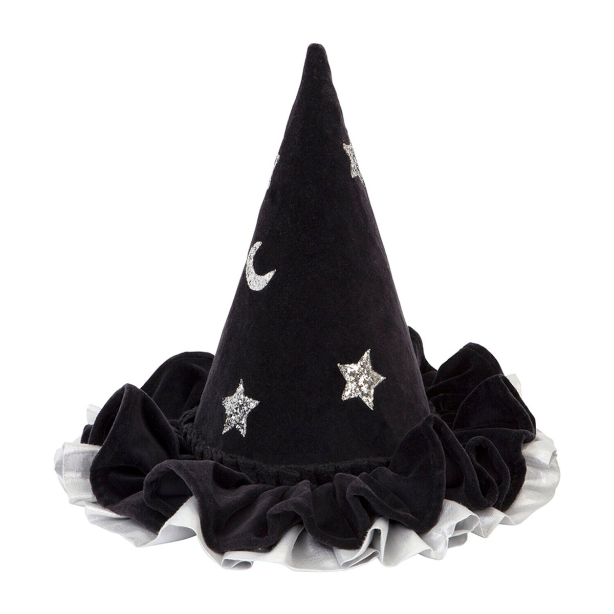 Hexenhut mit Mond und Sternen für Kinder (Schwarz)