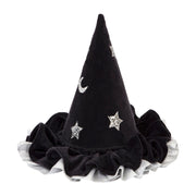 Hexenhut mit Mond und Sternen für Kinder (Schwarz)
