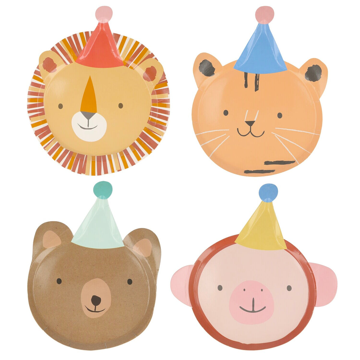 Pappteller "Animal Parade" im 8er-Set - 21x23,5x0,6 cm (Bunt)