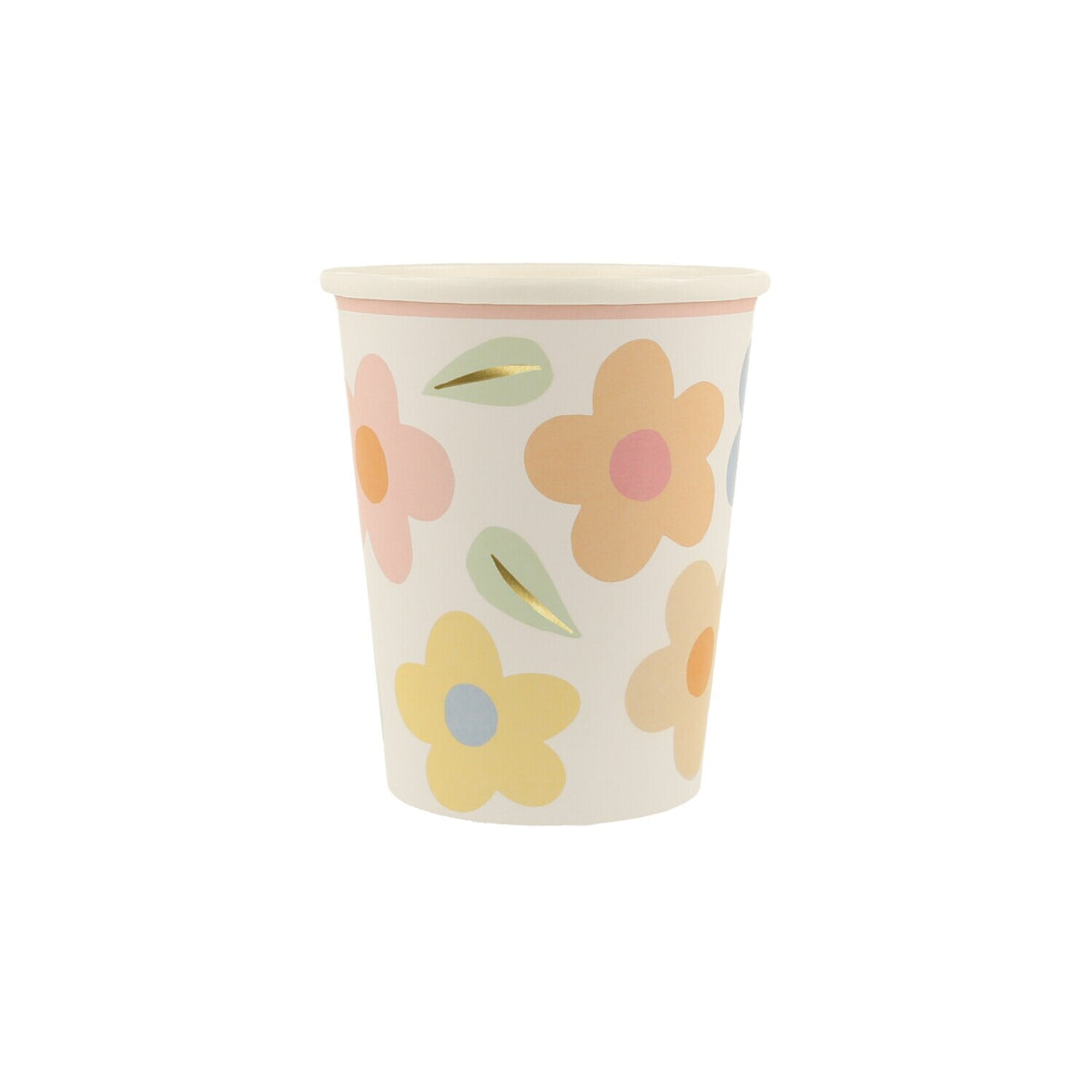 Pappbecher "Happy Flowers" im 8er-Set - 256 ml (Bunt)