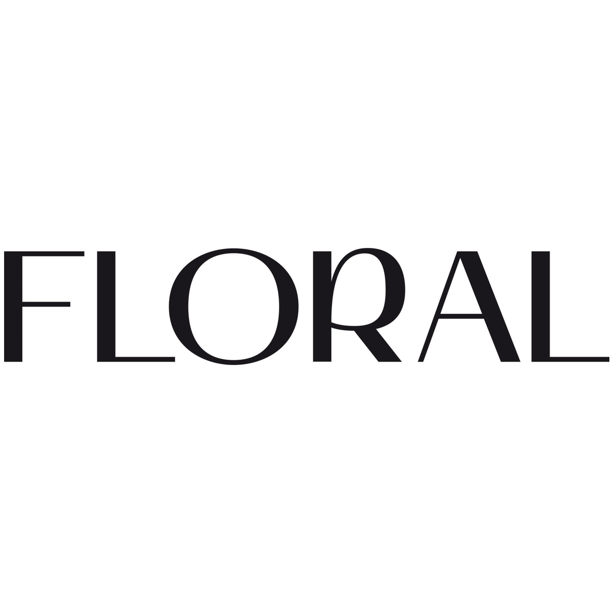 Schriftzug FLORAL auf weißem Hintergrund