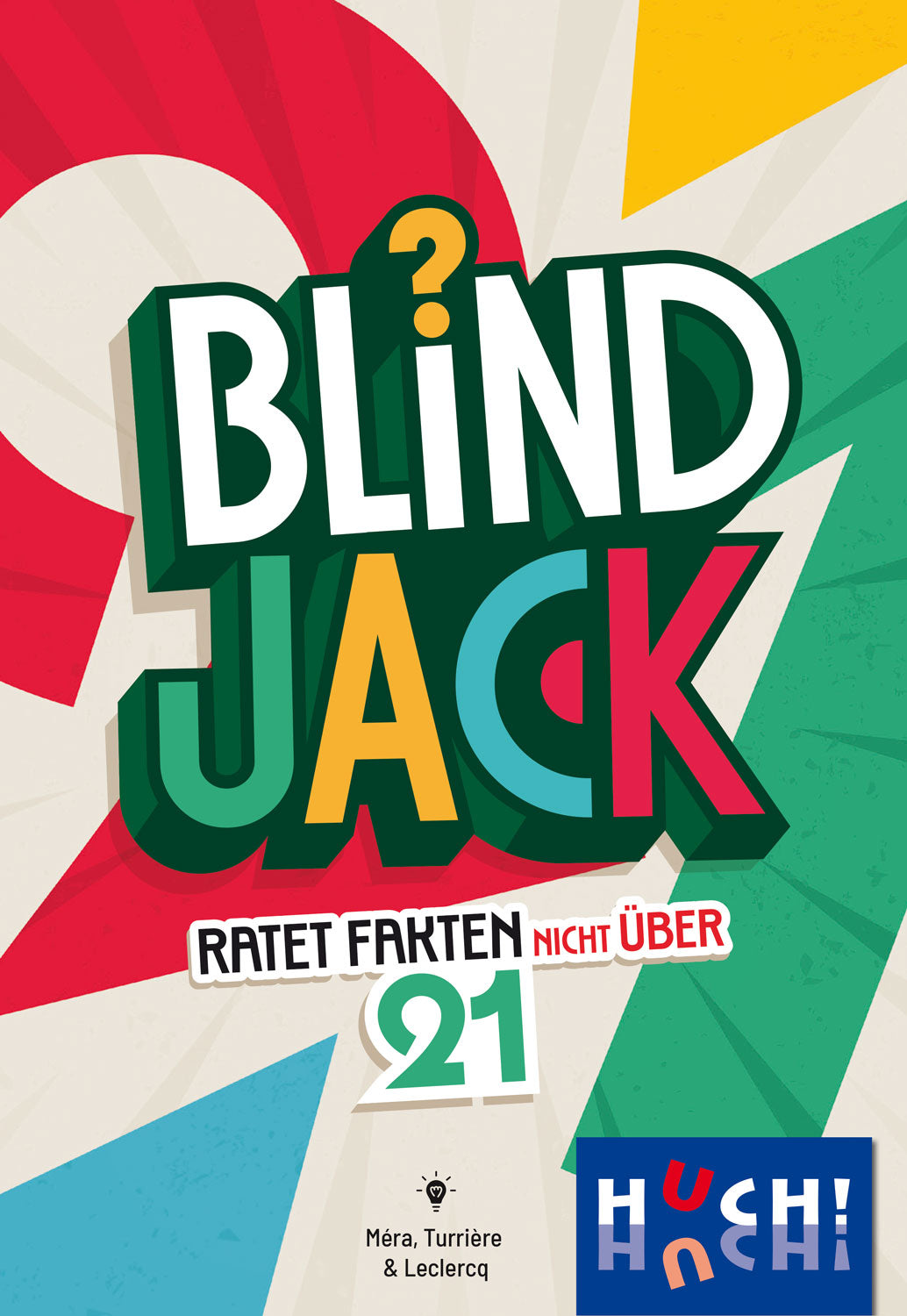 Blind Jack Spielcover mit Logo, Slogan „Ratet Fakten nicht über 21“ und „Huch! Hach!“