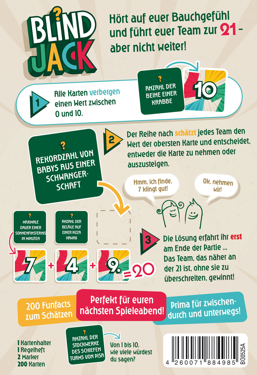 Blind Jack Spielanleitung mit Diagrammen, Schritt-Infos und Kartenbeispielen
