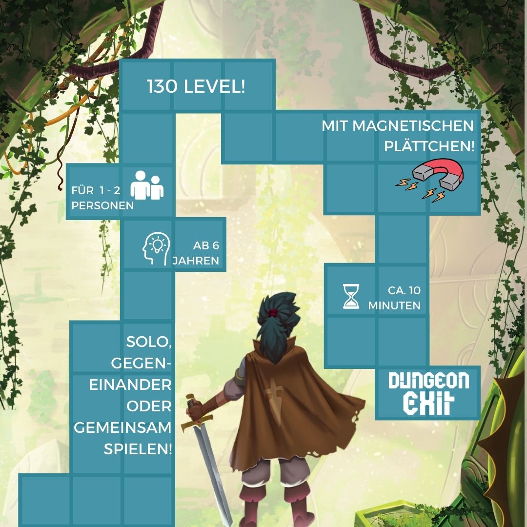 Dungeon Exit Level-Übersicht mit Spielfigur und Plattenlabyrinth