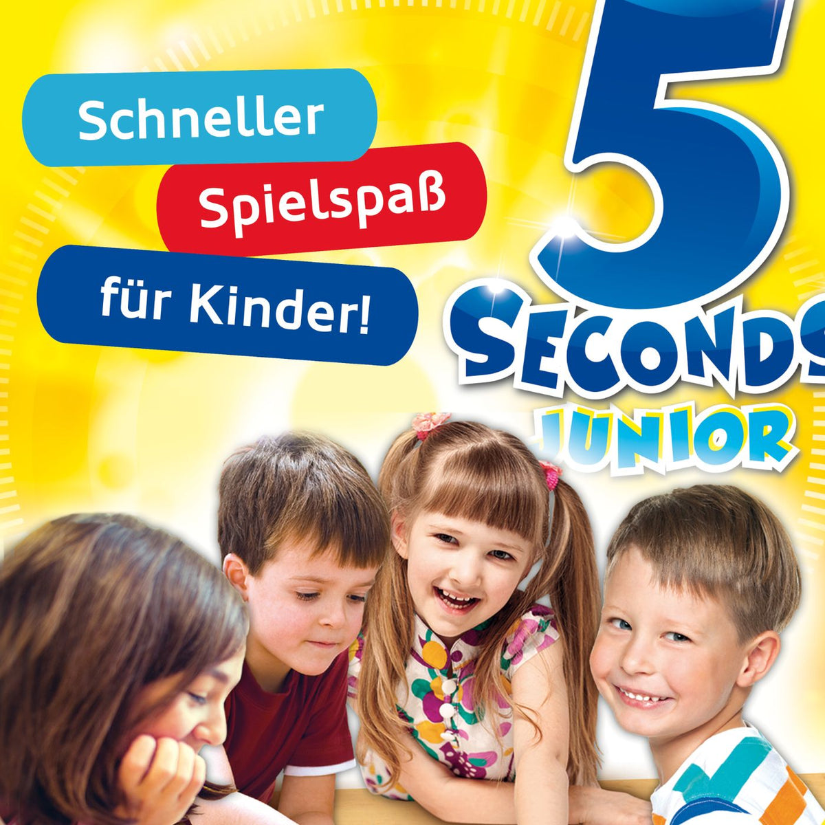5-Sekunden-Junior Spielbox mit „5 Seconds“-Logo und Kinderillustration