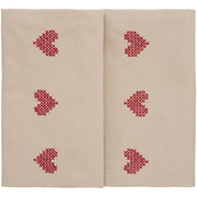 Tischdecke "Tradition - Herzen" (Rot/Leinenfarbig)