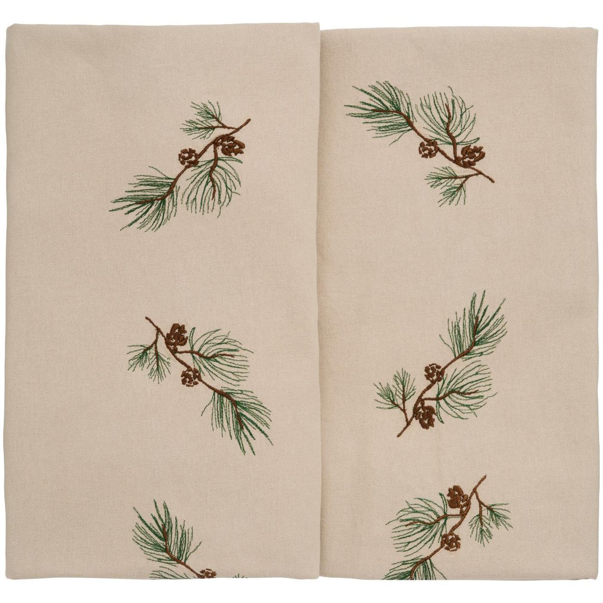 Tischdecke "Tradition - Kiefernzweig mit Zapfen" (Leinenfarbig)