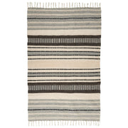 Teppich gestreift - 120x180 cm (Natur/Schwarz)
