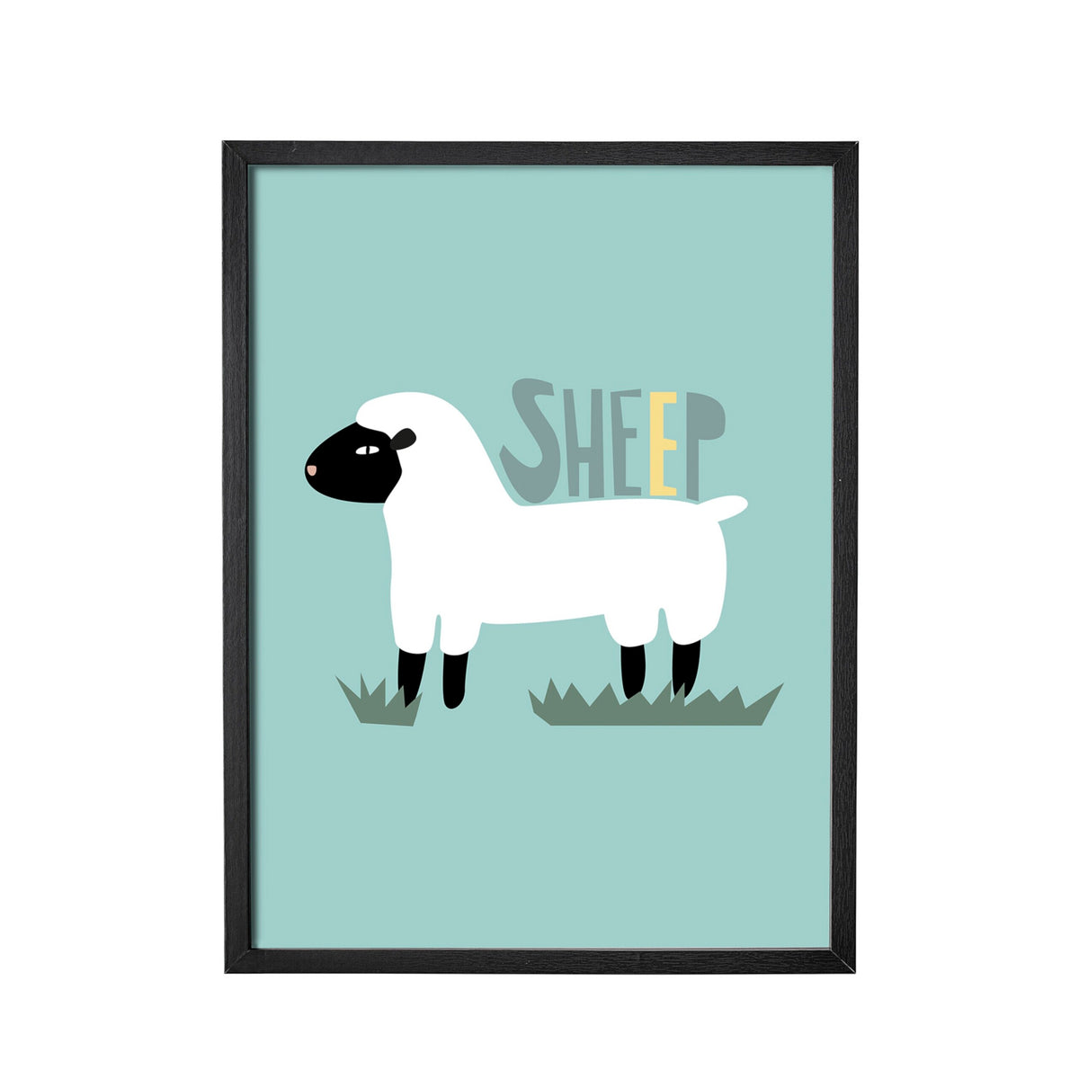 Poster mit Rahmen "Schaf" - 35x45 cm (Schwarz)