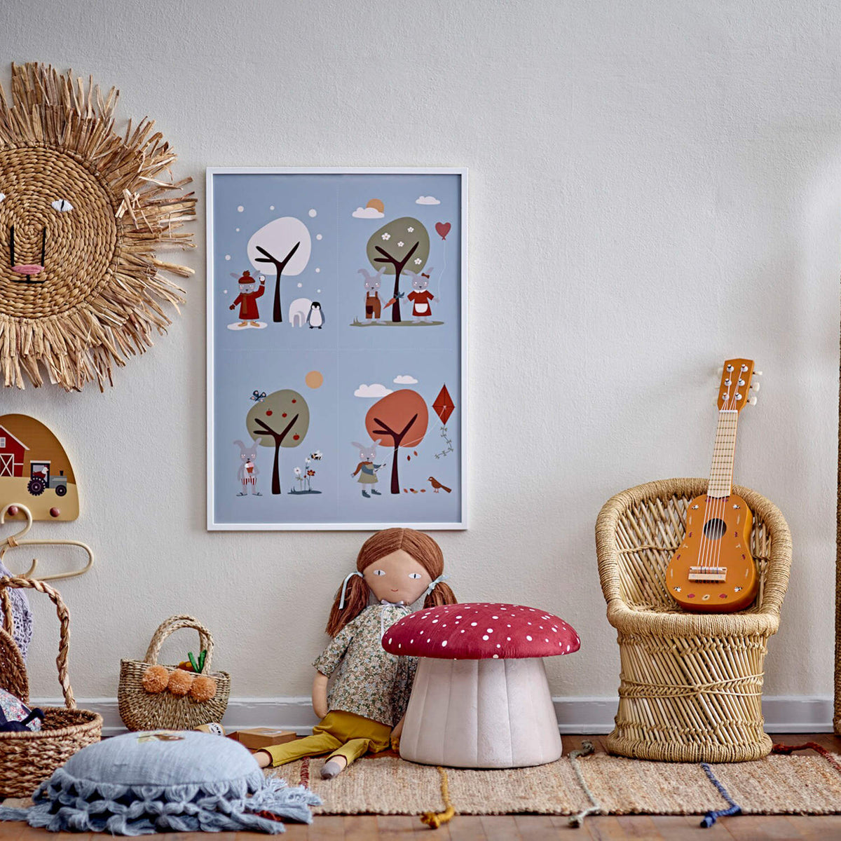 Bild mit Rahmen "Oya - Jahreszeiten" - 52x72 cm (Weiß)