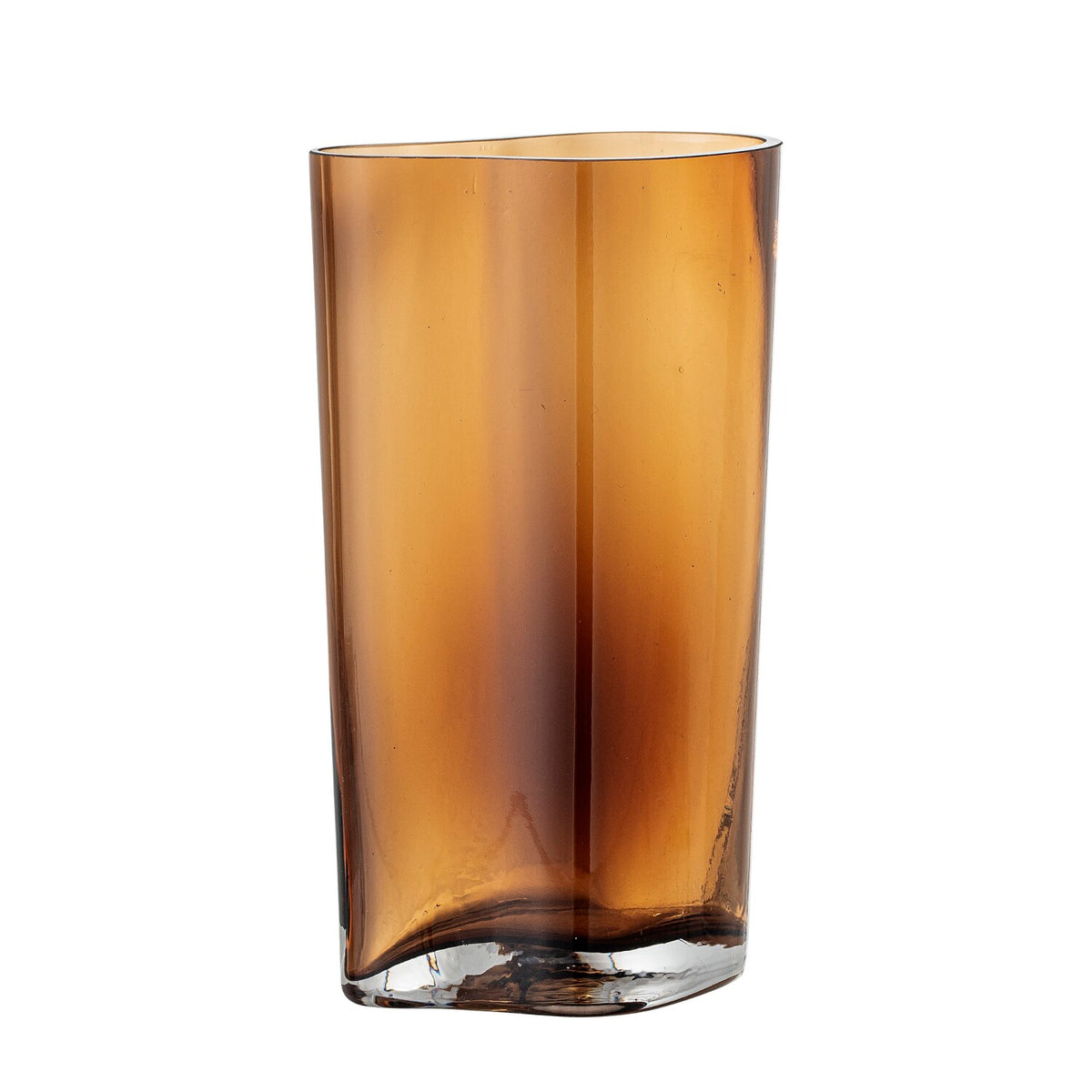 Glas-Vase "Benia" - 12x8x20 cm (Braun)