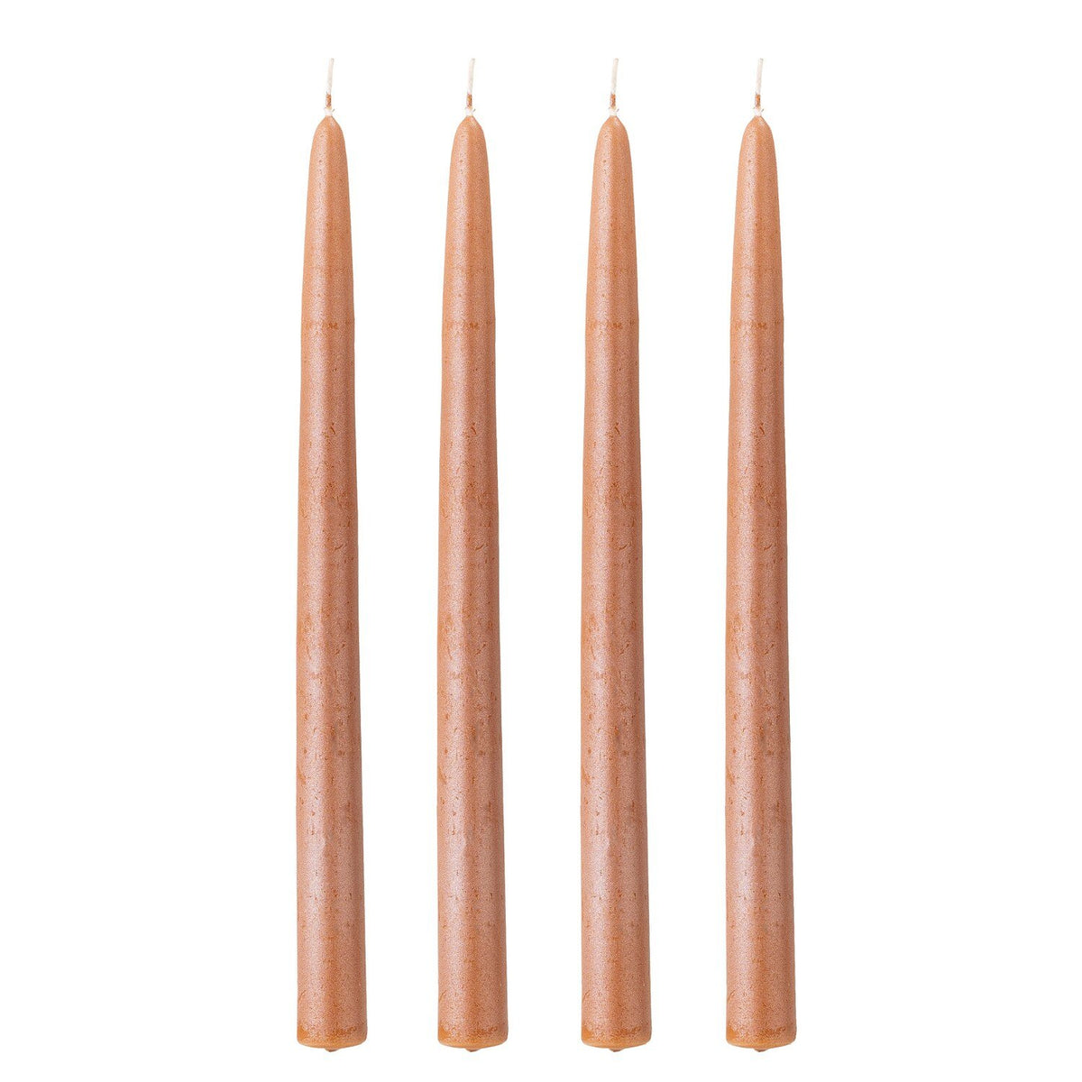 Stabkerzen "Shimmer" im 4er-Set - 2,2x30 cm (Braun)