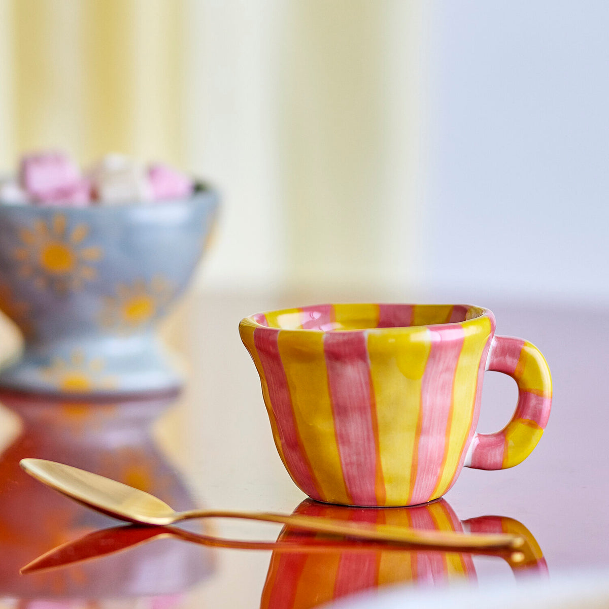 Tasse "Nini Streifen" - 7,5x5,5 cm (Rose)