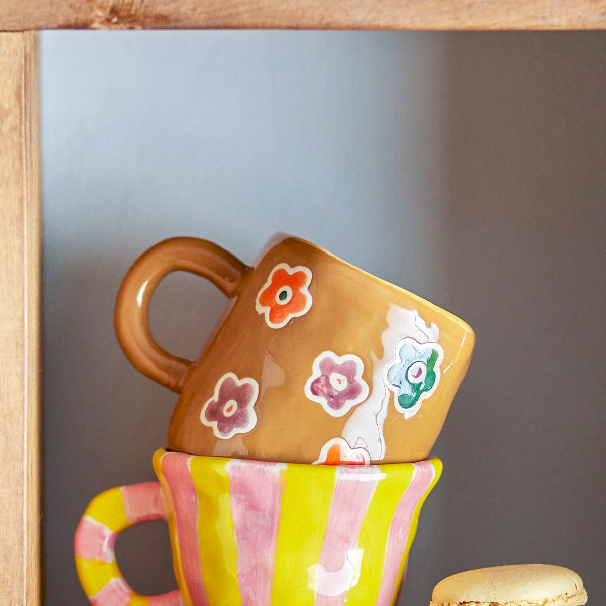 Tasse "Nini Streifen" - 7,5x5,5 cm (Rose)