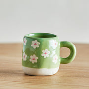 Tasse "Millie Blumen" - 6x7 cm (Grün)