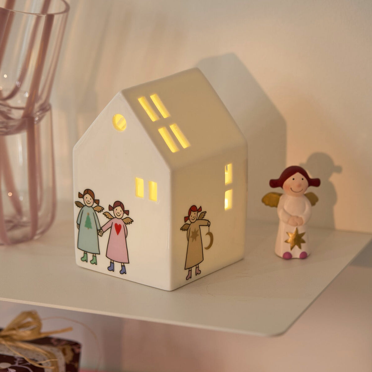 LED Lichthaus "Himmlische Schwestern - New Edition 10" - 8x8x12,5 cm
