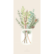 Papierserviette "Weihnachtsstrauß" - 10x20 cm (Natur/Grün)