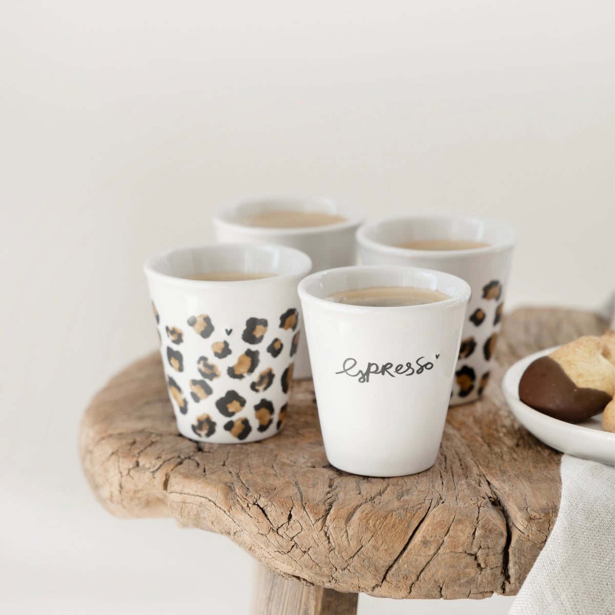 Espressotasse "Paperlook - Mi Amore" - 4,4x6,2x6,5 cm (Schwarz)