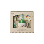 Melamin 4-teiliges Babygeschirr-Set in Geschenkbox "Hero" - 25x11x22,5 cm (Grün)