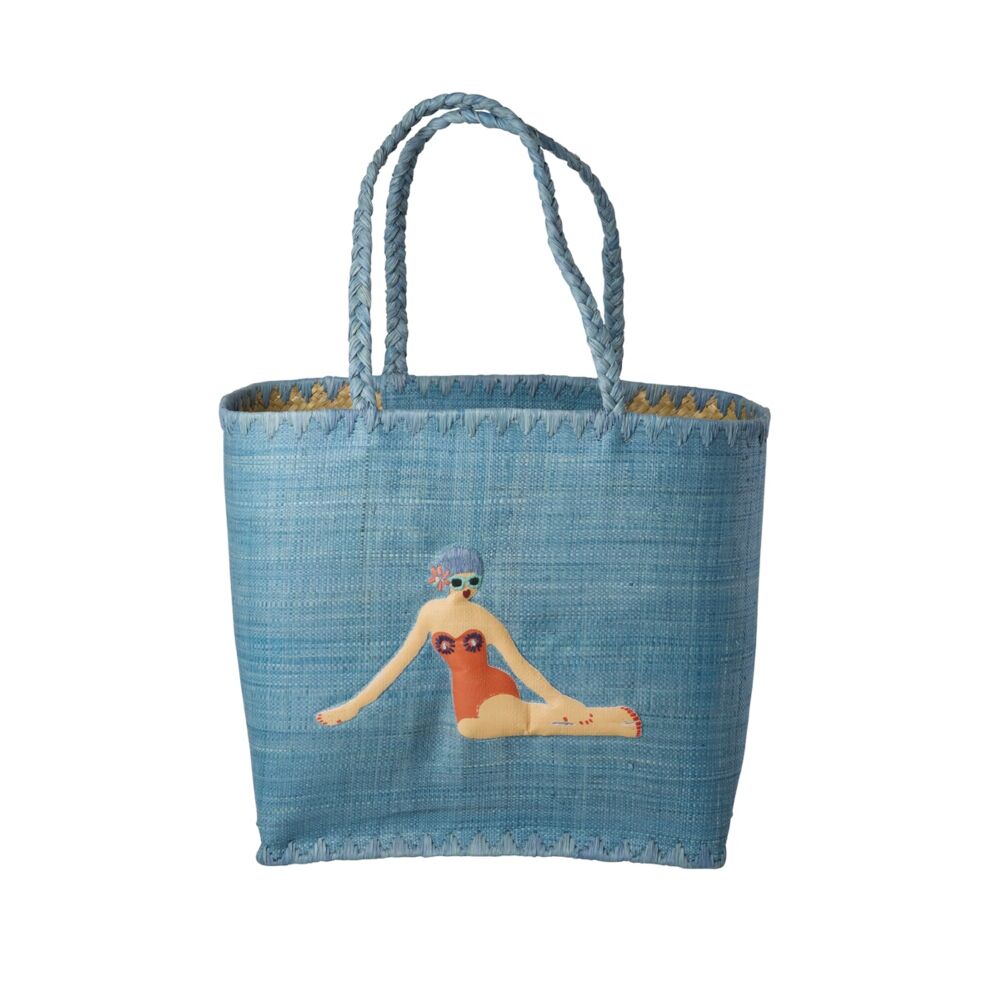 Tasche "Raffia - Lady Swimster" - L (Blau)