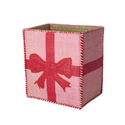 Geschenkbox "Raffia - Christmas" - 32x24x35 cm (Pink)