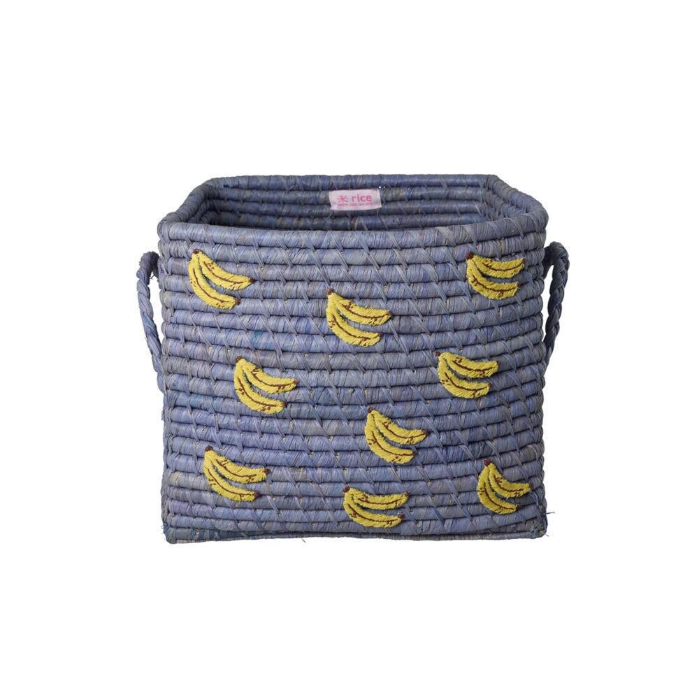 Quadratischer Korb "Raffia - Bananas" - 30x30x25 cm (Natur)