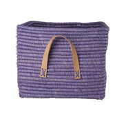 Quadratischer Korb "Raffia" - 30x30x25 cm (Dark Lavender)