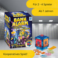 Bank-Alarm-Spielbox seitlich: Spieleranzahl und Hinweistext