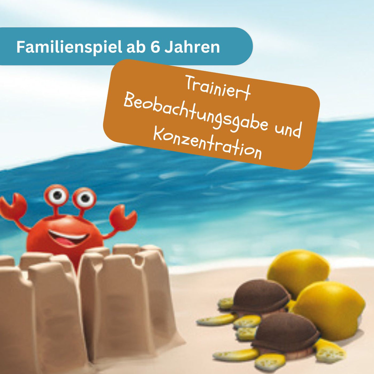 Bingo Beach Brettspielzubehör: Sandburg-Formen mit Chips und Figuren