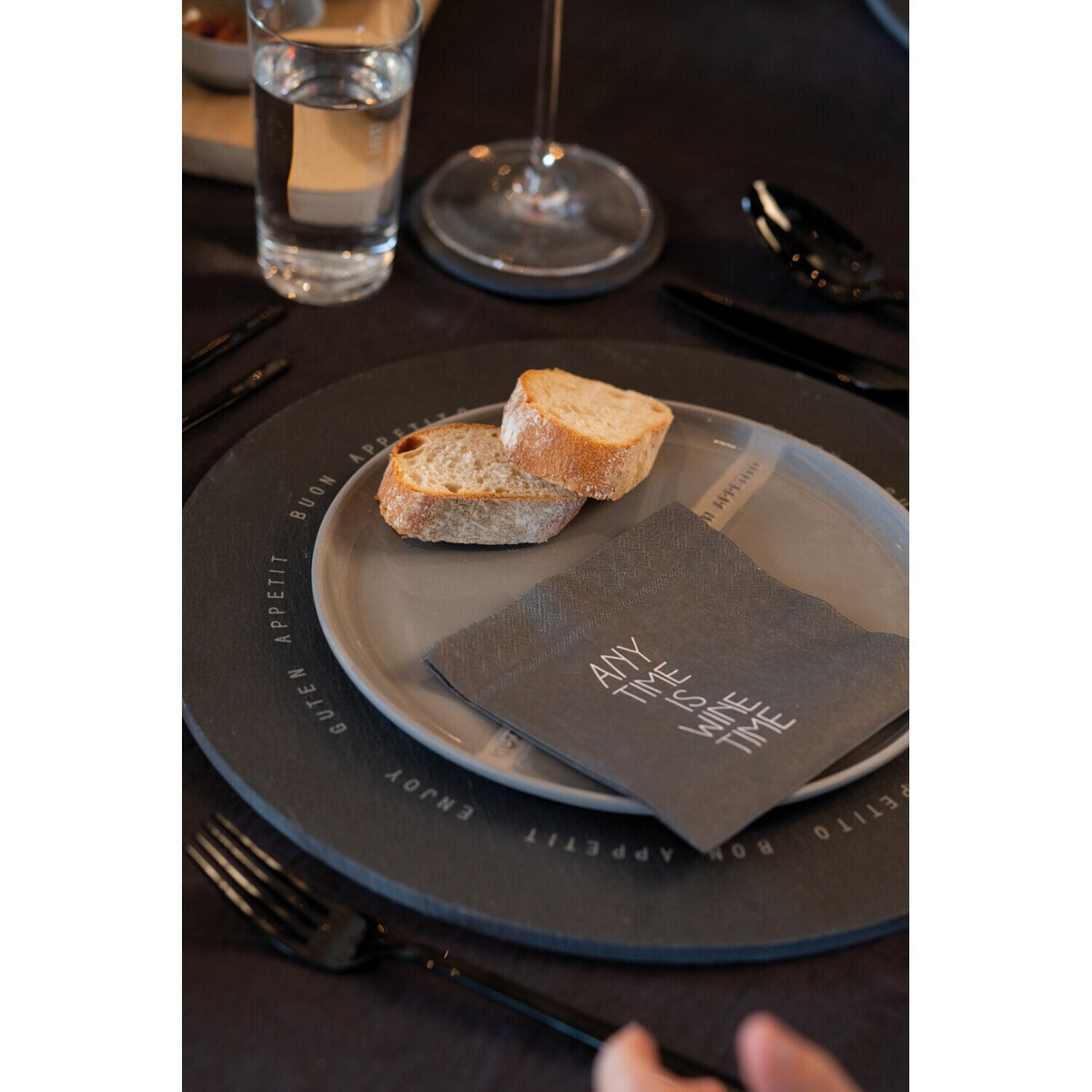 Schieferuntersetzer-Set "DINING - Wer die Wahrheit..."