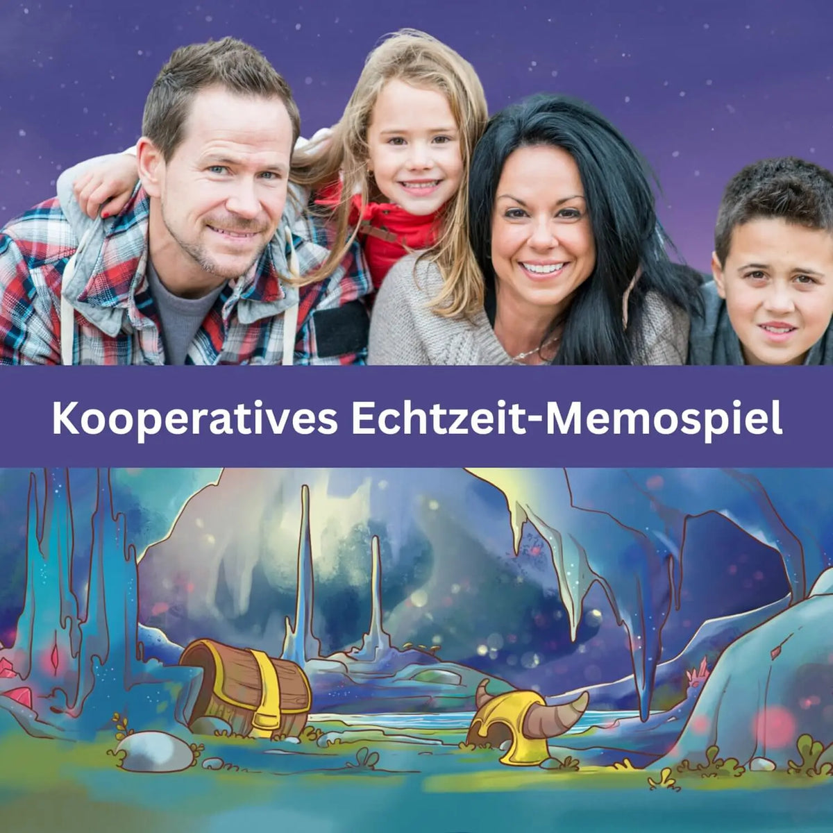 Kooperatives Echtzeit-Memospiel-Box mit Drachen und Fabelwesen