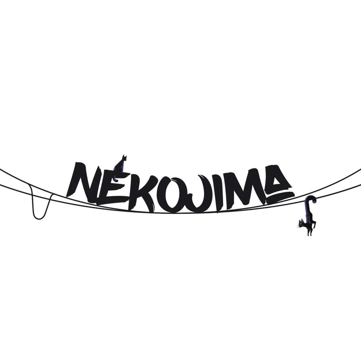 NekoJima Schriftzug auf schwarzem Seilbogen