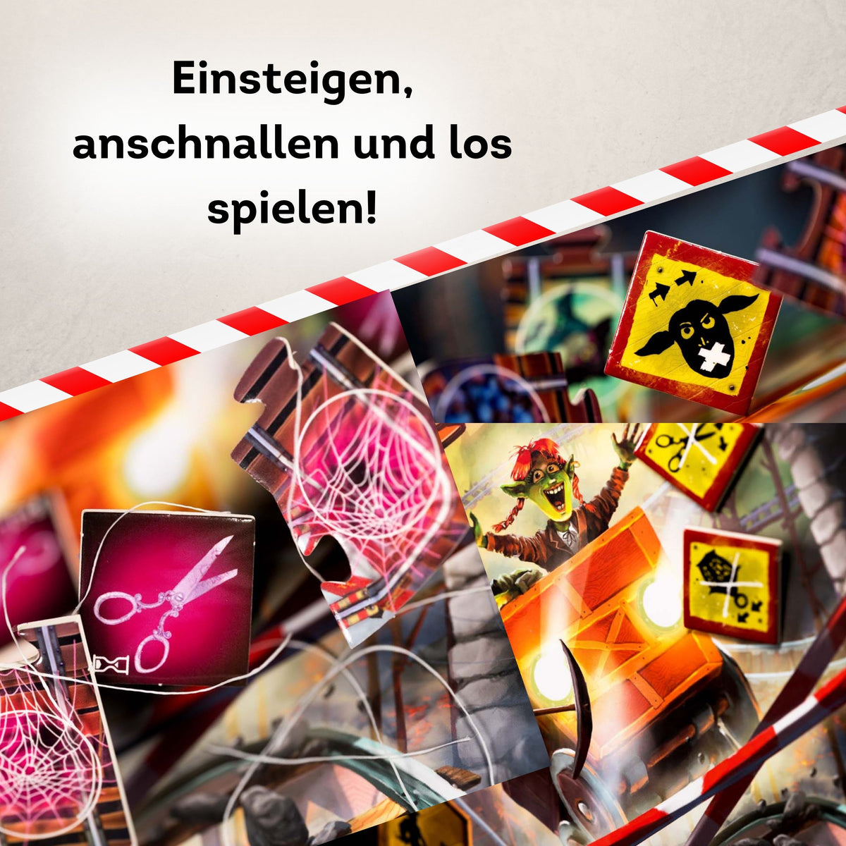 Untersetzer mit gelb-schwarzem Goblin-Print, quadratisch.