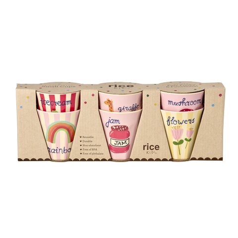 Melamin Kinderbecher "ABC" im 6er-Set - S (Pink)